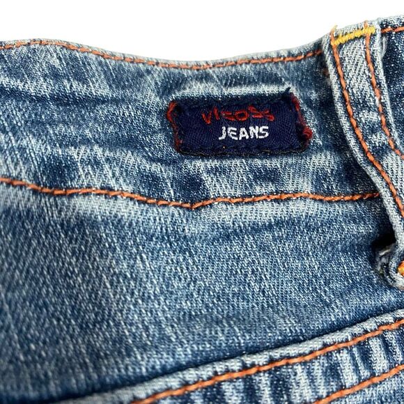 Vigoss Medium Wash Vintage Flared Zippered Bottom Jeans - Picture 6 of 12